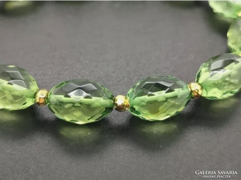 Fabulous Mysterious Extra Rare Caribbean Green Amber Bracelet with 375 9k Genuine Gold Clasps - New