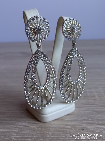 Decorative large earrings with rhinestones