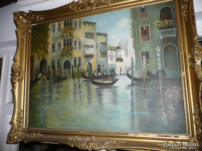 Marked antique Venetian oil on canvas 93 * 75 cm