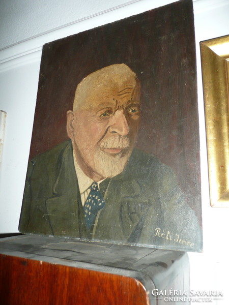 Réti Imre olaj portréja keret nélkül 50*41 cm