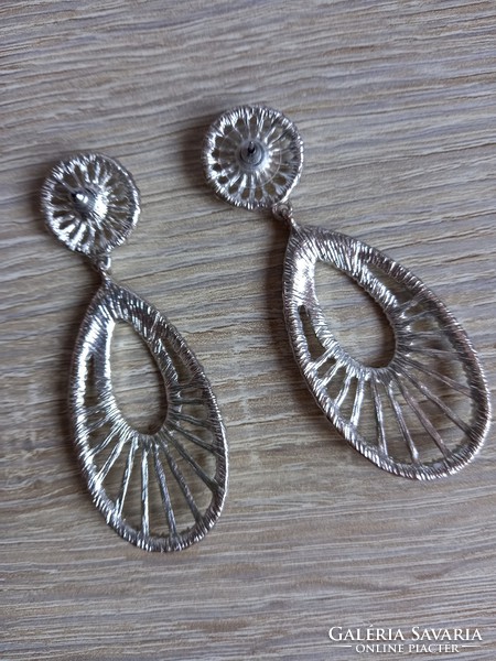 Decorative large earrings with rhinestones