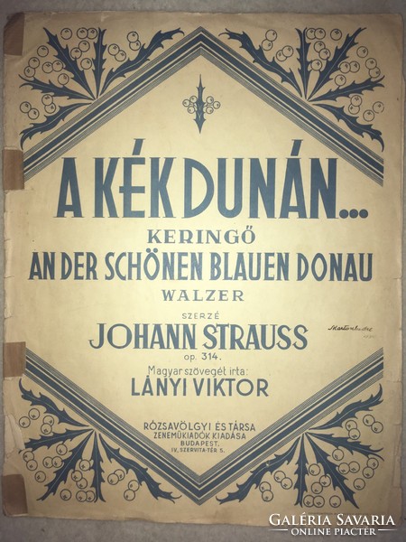 Antique home! / 1933 /. On the blue Danube ... Keringő / johann strauss, Hungarian text; girly victor