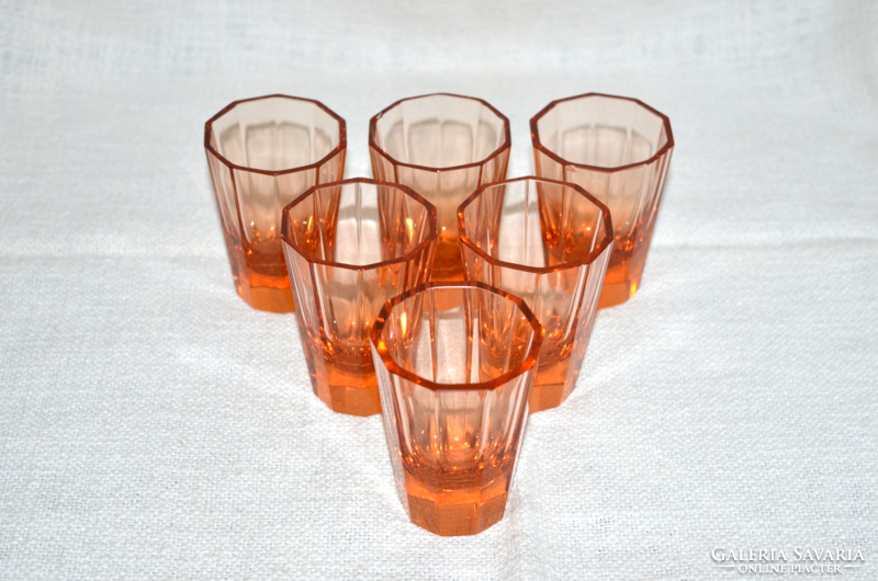 Régi lazac színű pohár készlet   ( DBZ 0088 )