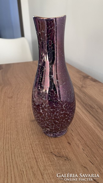 Hollóház purple lyceum vase - in perfect condition, 17 cm high