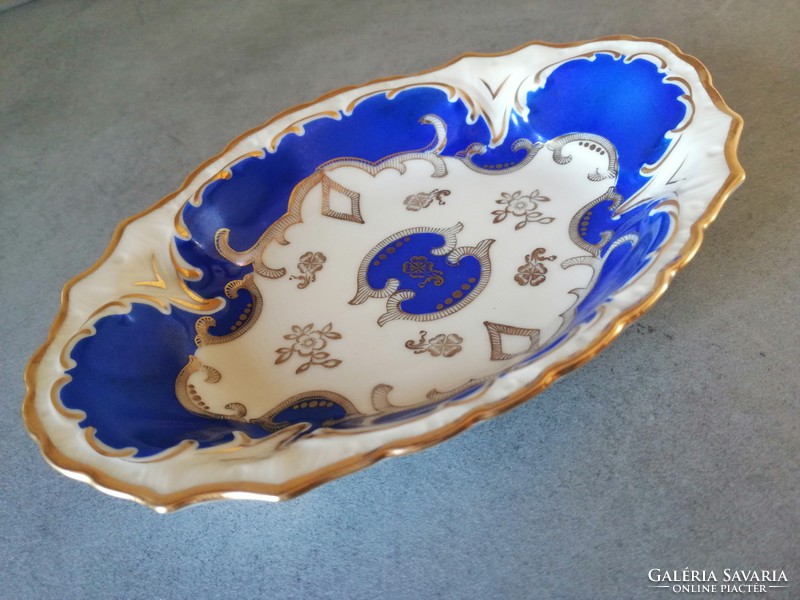 Antique, oscar schlegelmilch blue-gold decorative plate