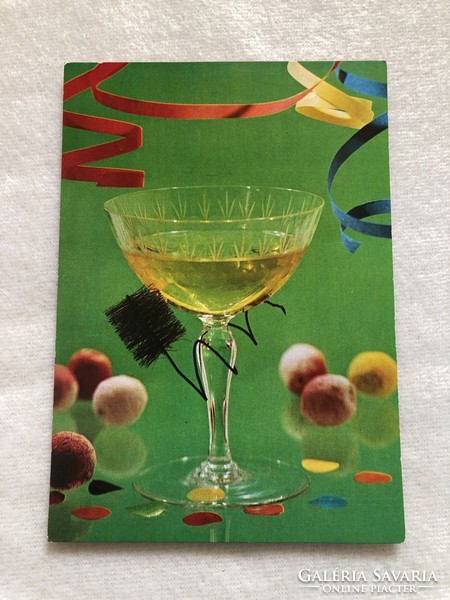 Régi Újévi képeslap, postatiszta