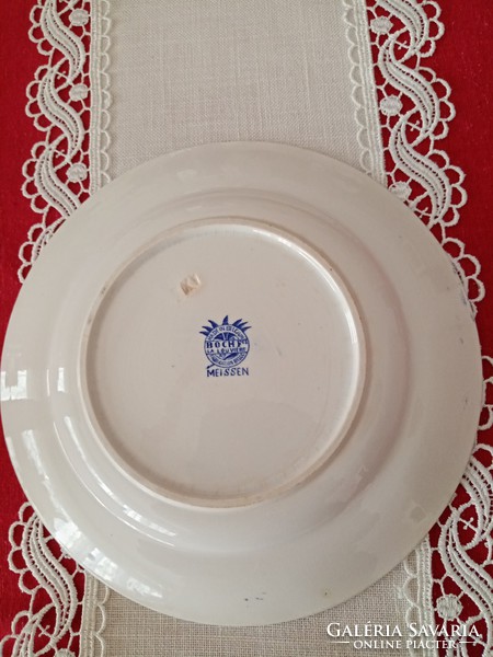 Kék fehér  belga Boch la Louviere   fajansz lapos tányér - Meissen dekor
