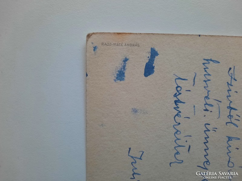 Retro levelezőlap, képeslap, húsvéti üdvözlőlap, 1961