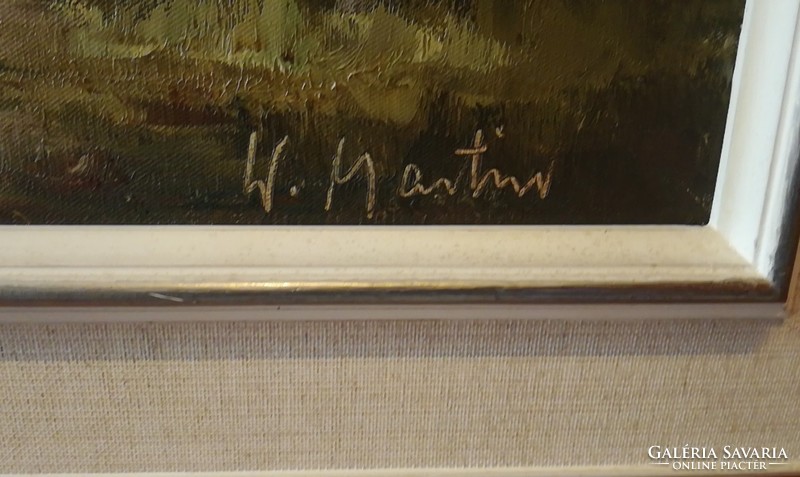 W.Martin Erdőrészlet  90x40 cm. olaj vászon  festmény