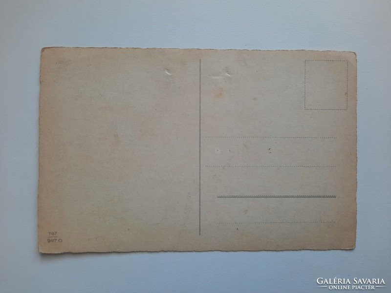 Antik levelezőlap, képeslap, névnapi üdvözlőlap, 40-es évek