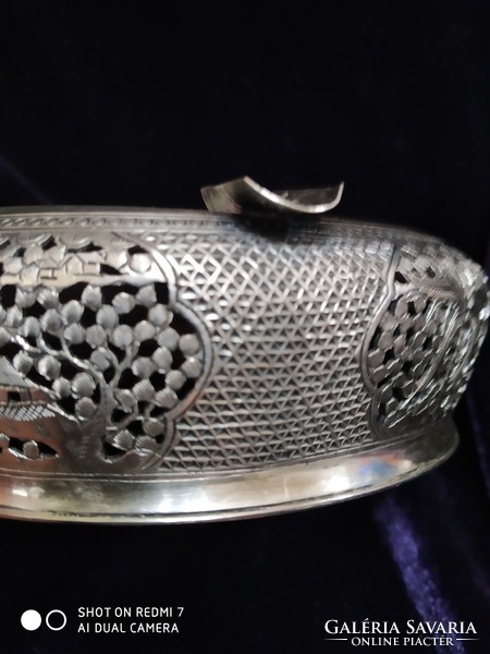Silver (900) Vietnamese ashtray with porcelain insert