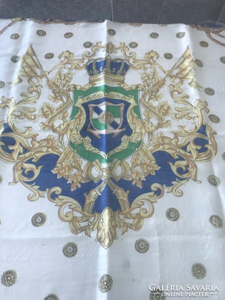 Peter hanh silk scarf with crowned coat of arms, 100 x 96 cm