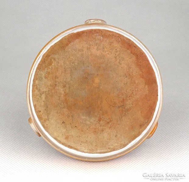 1D412 old orange glazed ceramic memorial ashtray 1949-1959