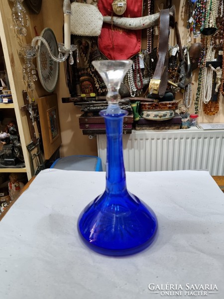 Old blue crystal bottle