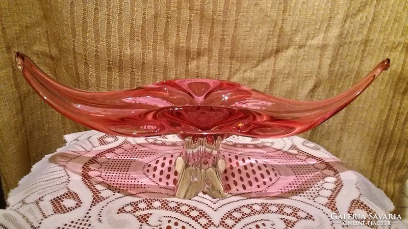 Czech thick glass base bowl offering 36 cm (no.)