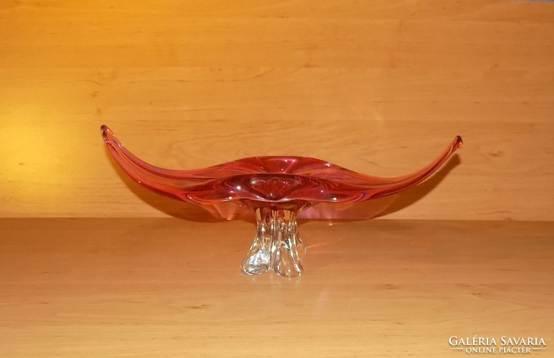 Czech thick glass base bowl offering 36 cm (no.)