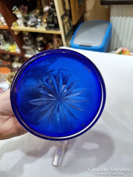 Régi kék kristály Palack