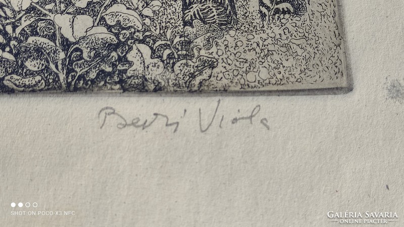 Berki viola - city of mining - signed etching