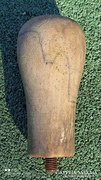 Antik - Millinery head - ritka baba paróka készítő fa fej minta