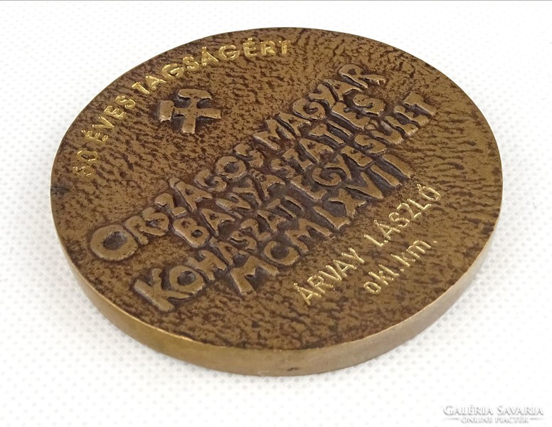 1H917 soltz vilmos miner bronze plaque in gift box 1967
