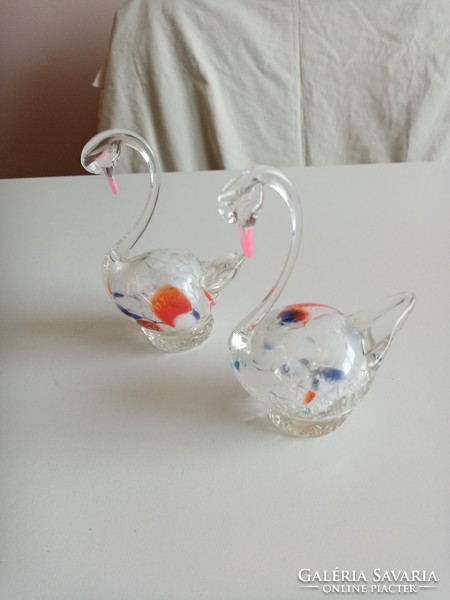 Murano glass swans