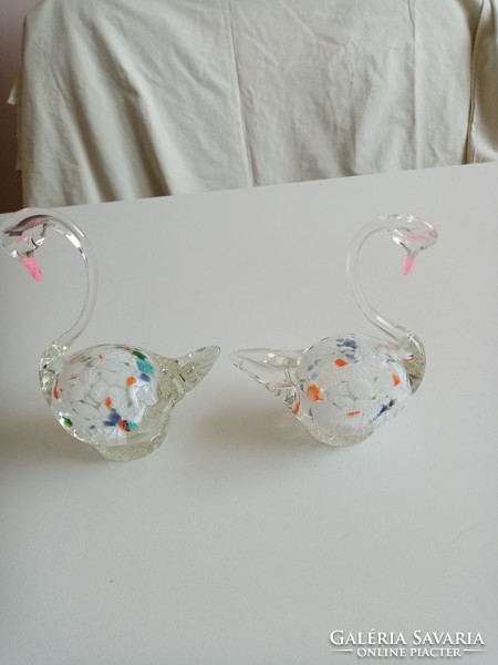 Murano glass swans