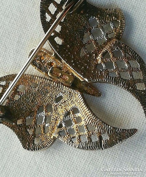 Butterfly silver brooch