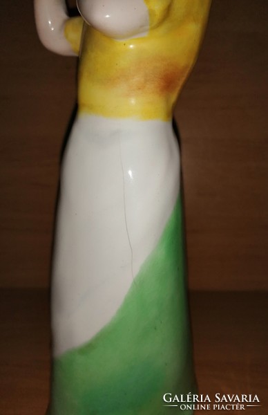 Bodrogkeresztúr ceramic jug girl figure 24 cm (po-3)