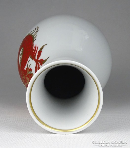 1H672 Hibátlan sárkányos Wallendorf porcelán váza 20 cm