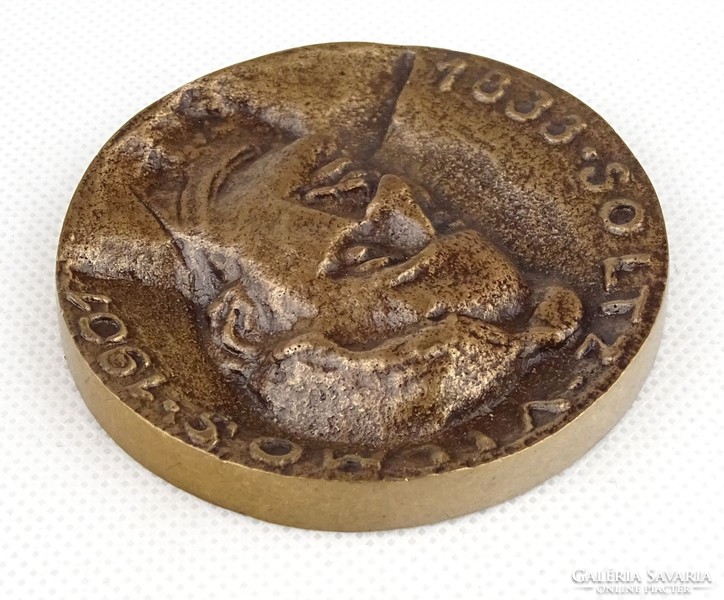 1H917 soltz vilmos miner bronze plaque in gift box 1967