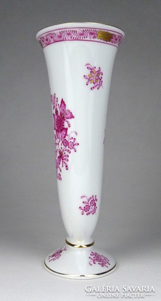 1H673 Indian Basket Purple Herend Porcelain Vase 18.5 Cm