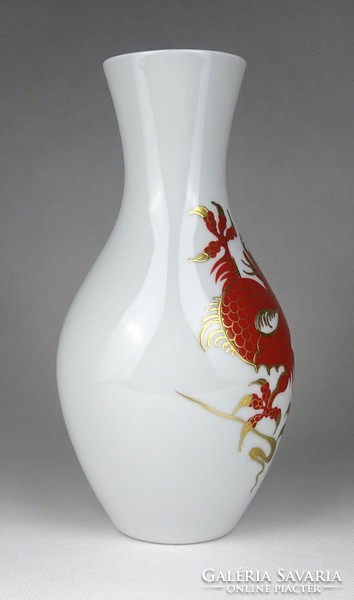 1H672 Hibátlan sárkányos Wallendorf porcelán váza 20 cm