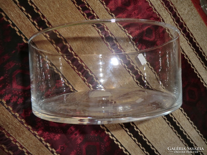 Glass Noble Simple Thick Rustic Bowl Table Serving Flower Decor 20cm Diameter 8cm Deep