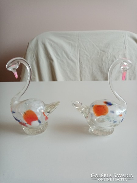 Murano glass swans