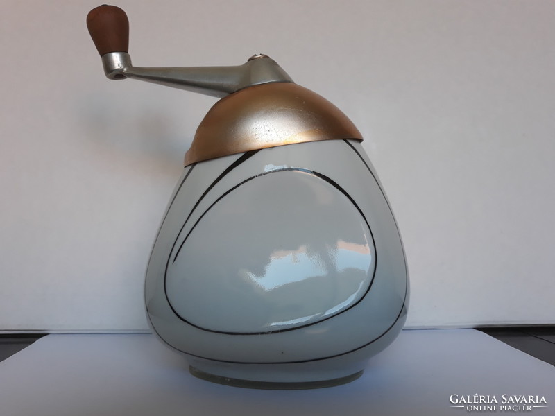 Old Hungarian art deco porcelain coffee grinder is a rarity