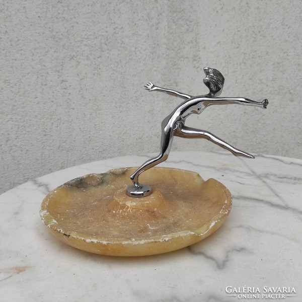 Art deco bronze sculpture chrome, modern, dancer!