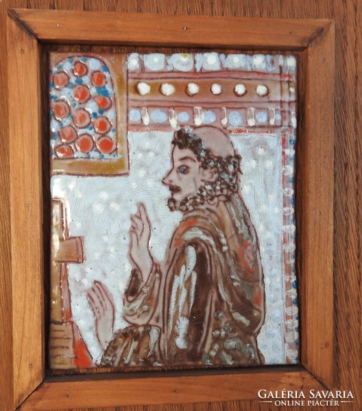 Assisi Szent Ferenc tűzzománc kép