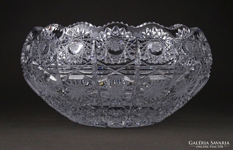 1H688 Nagyméretű kristály asztalközép kínáló tál gyümölcsös tál 22 cm