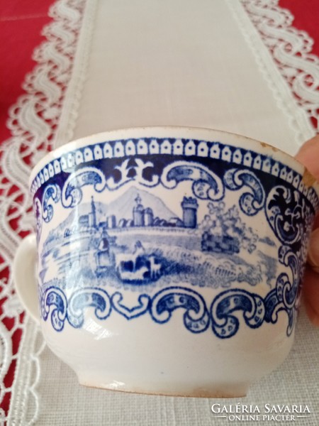 Antik  XIX.sz-i Petrus Regout Maastricht  Castillo kék - fehér  holland porcelán teás  csésze  bögre