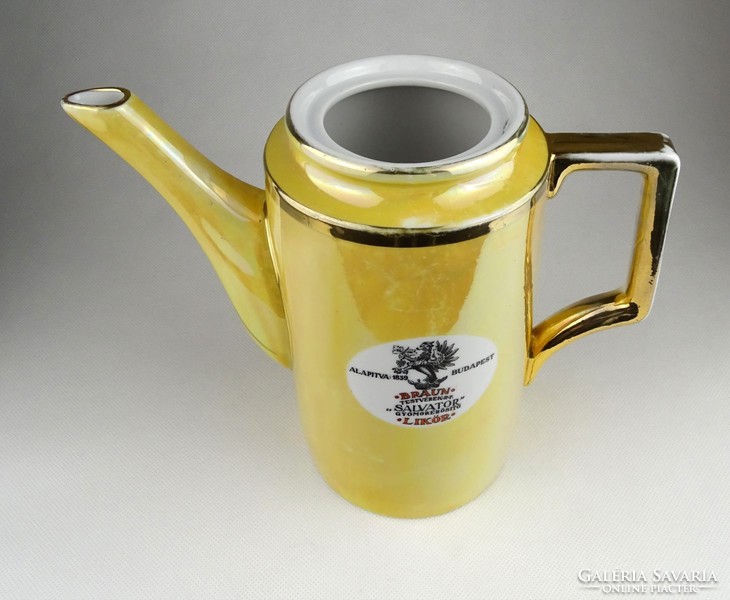 1H936 zsolnay porcelain teapot braun brothers - salvator liqueur - promotional product