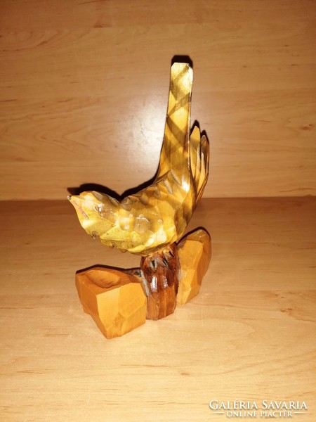 Retro carved wooden bird 17 cm high