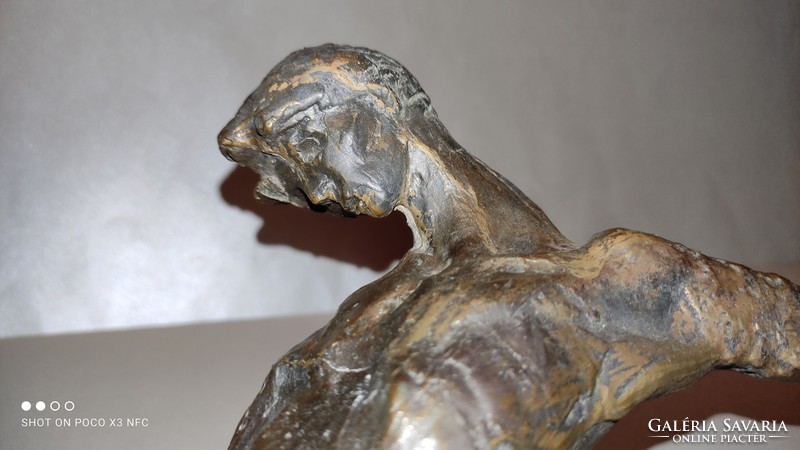 Sándor Kiss ( 1925 - 1999 ) large bronze corpus Christ statue 60 cm Jesus statue