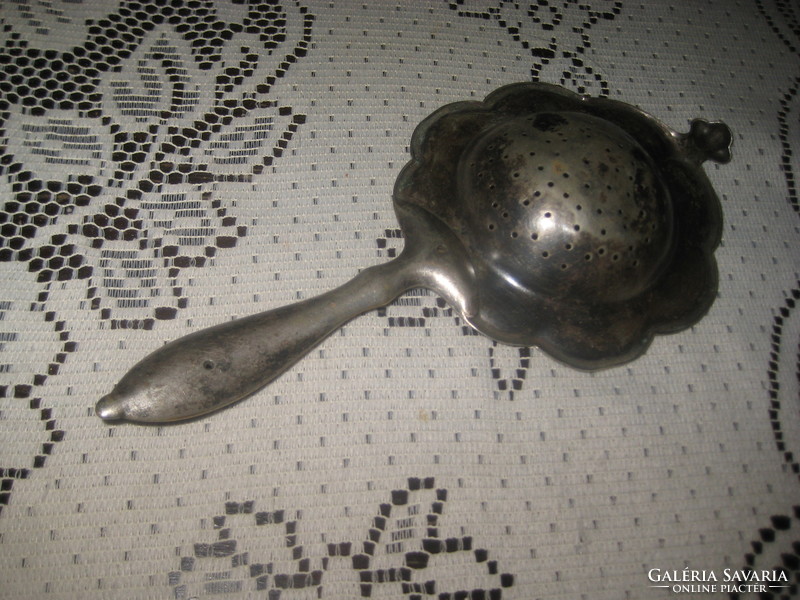 Antique silver-plated tea filter approx. 17 cm