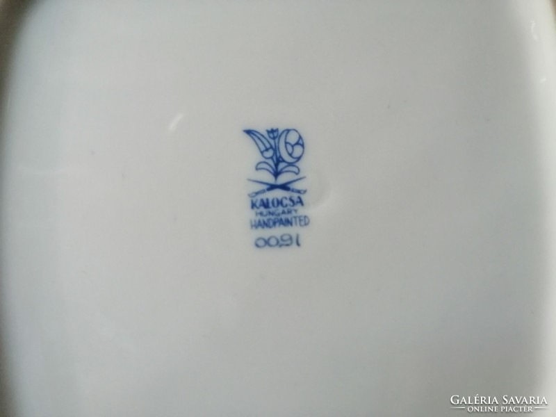 Kalocsai porcelán szögletes hamutál 13 cm