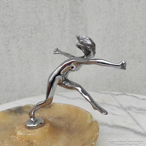 Art deco bronze sculpture chrome, modern, dancer!
