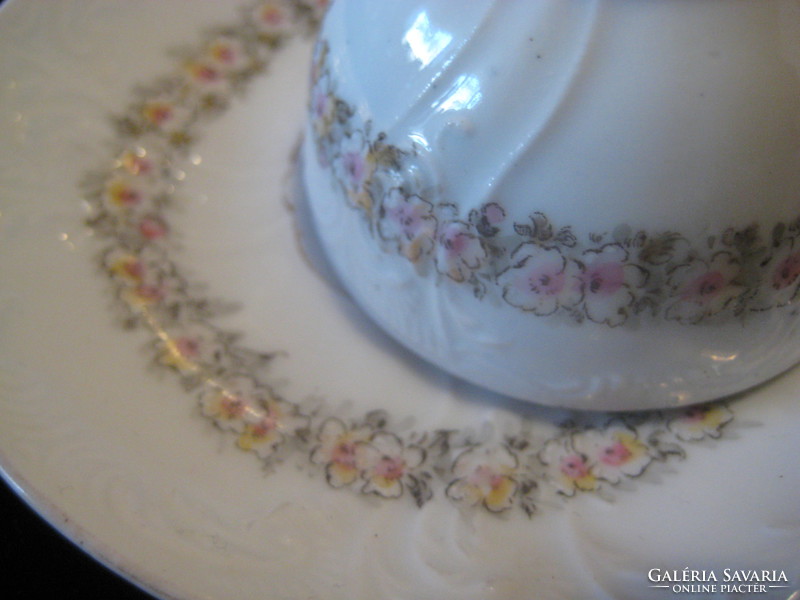 Beautiful, delicate, antique mocha cup 10.6 cm + base 16 cm marked