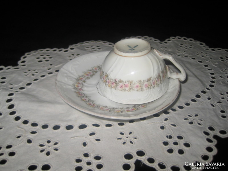 Beautiful, delicate, antique mocha cup 10.6 cm + base 16 cm marked