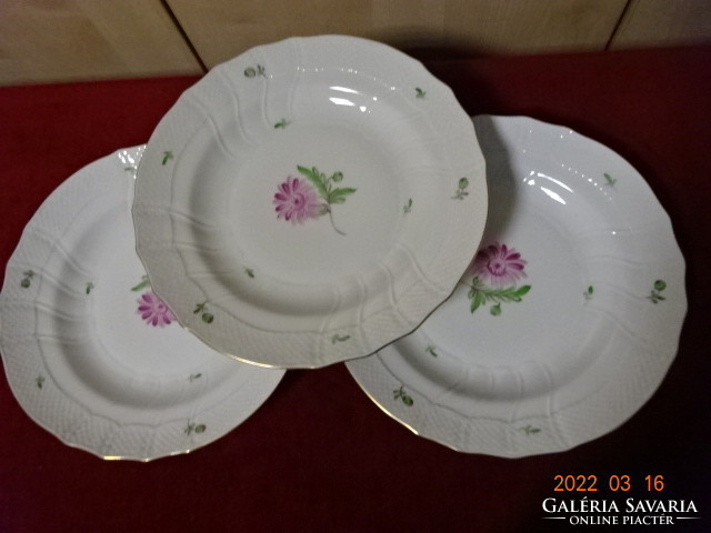 Herend porcelain deep plate with pink flowers. Diameter 25.5 Cm. There are! Jókai.