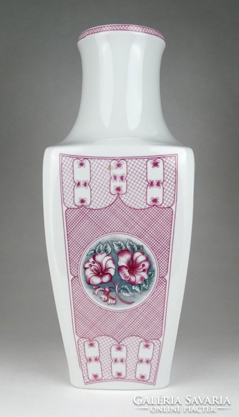 1H680 large pink raven house porcelain vase 37 cm