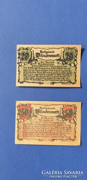 1920 Austrian notgeld 20 - 50 heller